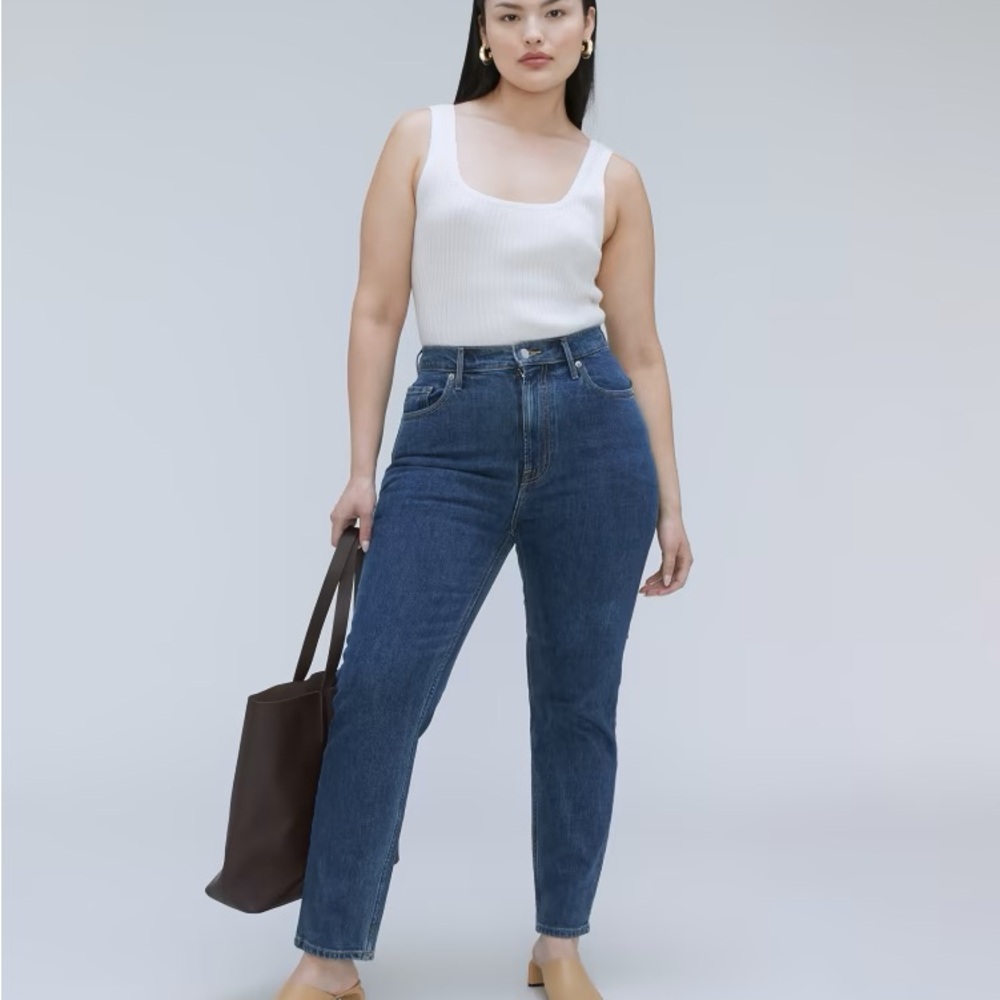 NWT Everlane Original Curvy Cheeky Jean/Cheeky Hourglass Jean in Washed Midnight